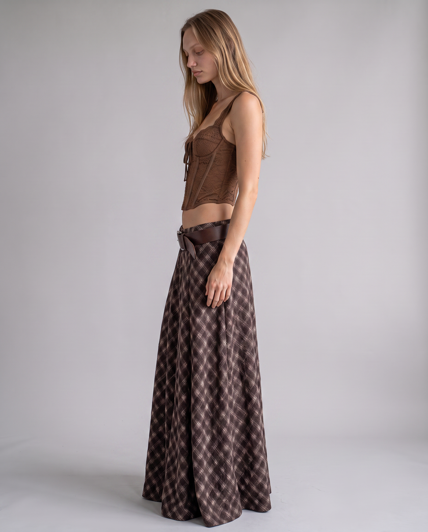 Cordelia Houndstooth Maxi Skirt