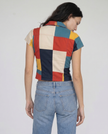 Colette Colorblock Zip-Front Top