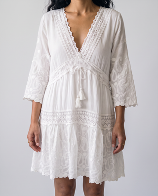 Marabelle Crochet Trim Mini Dress