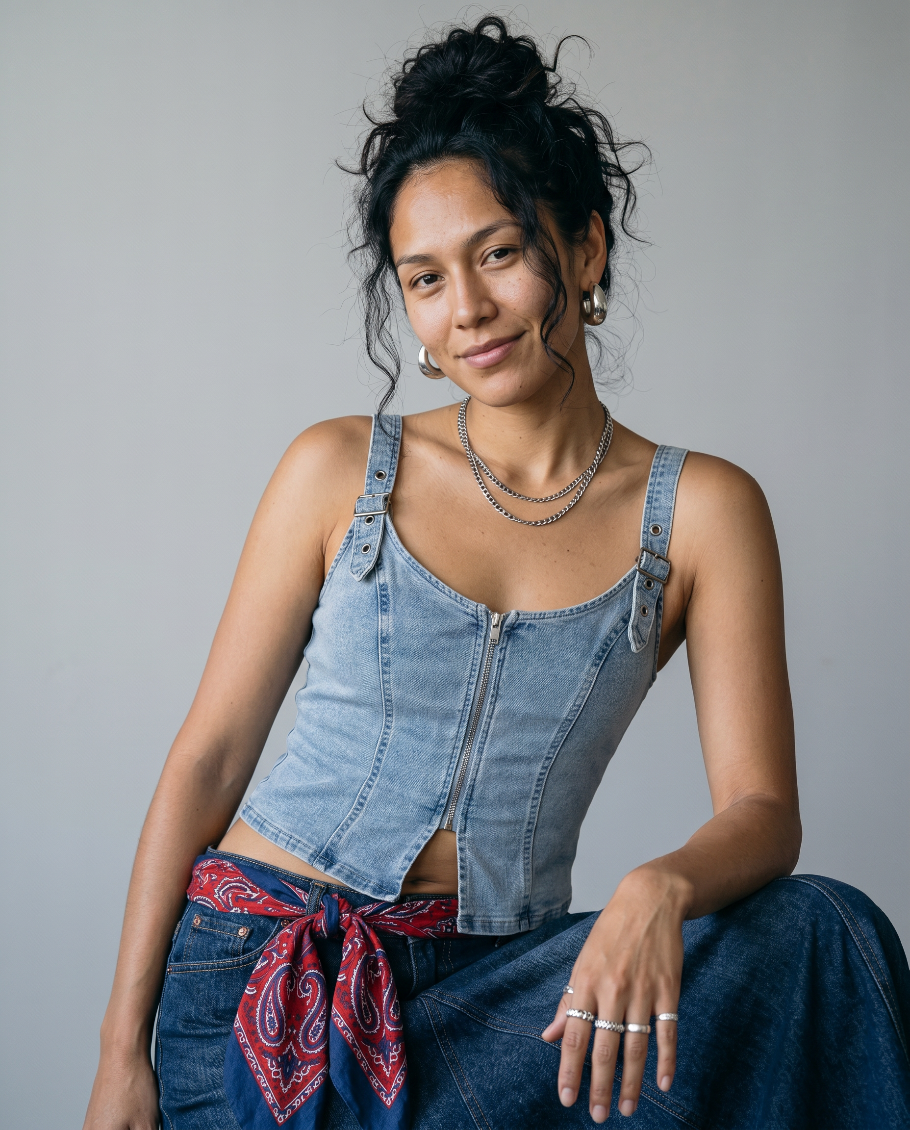 Adalee Denim Corset Top
