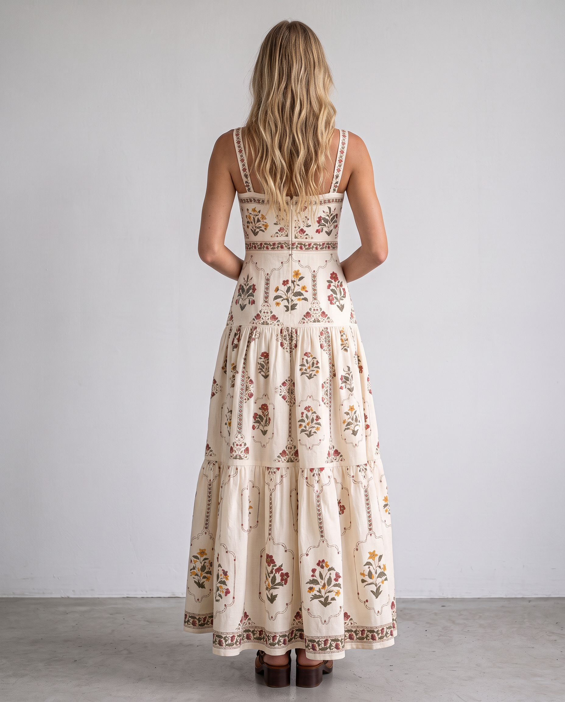 Wren Medallion Floral Tiered Maxi Dress