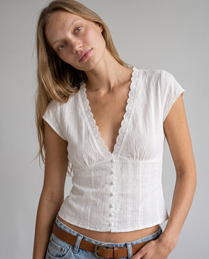 Marielle Lace Trim Blouse