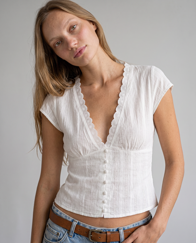 Marielle Lace Trim Blouse