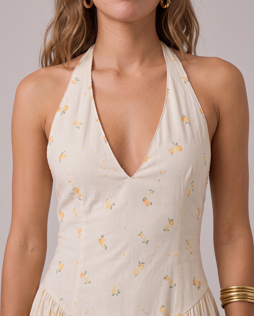 Marigold Halter Midi Dress