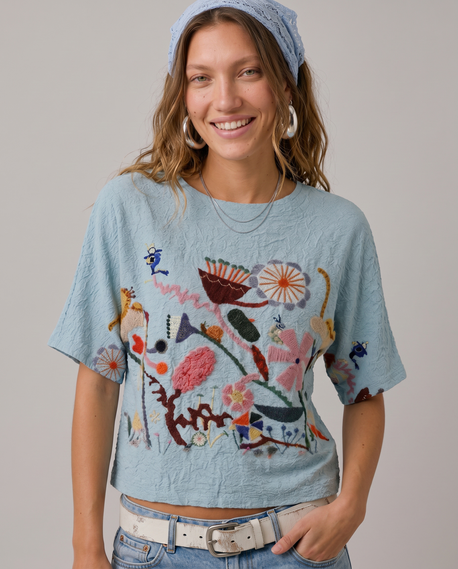 Loretta Embroidered Boxy Blouse