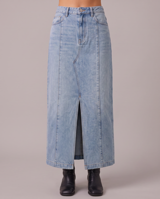 Harlow Denim Column Maxi Skirt