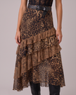 Simone Leopard Tiered Maxi Skirt