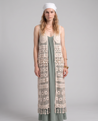 Solaza Crochet Maxi Vest