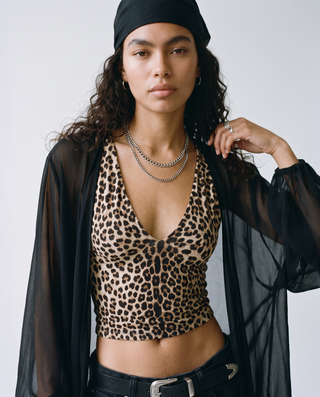 Noirelle Sheer Chiffon Cardigan