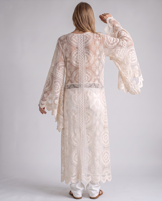 Serenella Sheer Lace Maxi Kimono