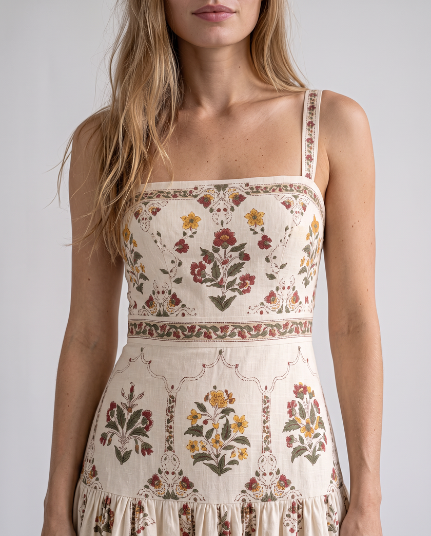 Wren Medallion Floral Tiered Maxi Dress
