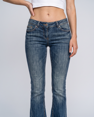 Delacroux Ultra Low-Rise Flare Jeans