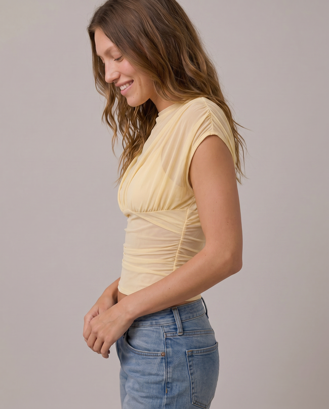 Etta Sheer Mesh Blouse