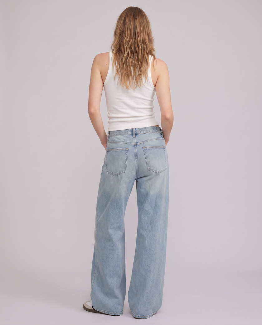 Isadora Low-Rise Wide-Leg Denim Jeans