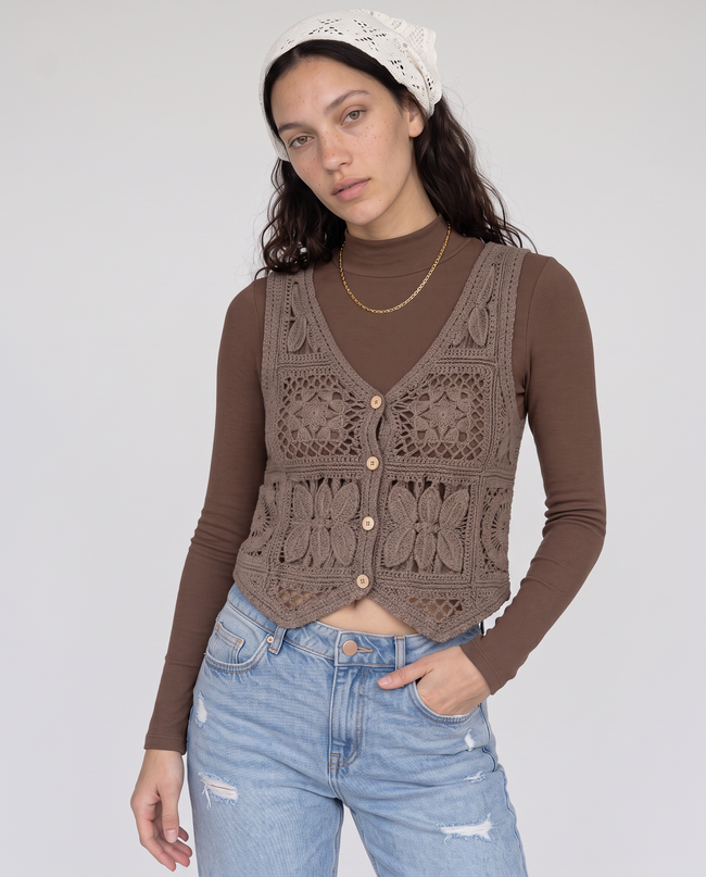 Willowdean Crochet Vest Blouse