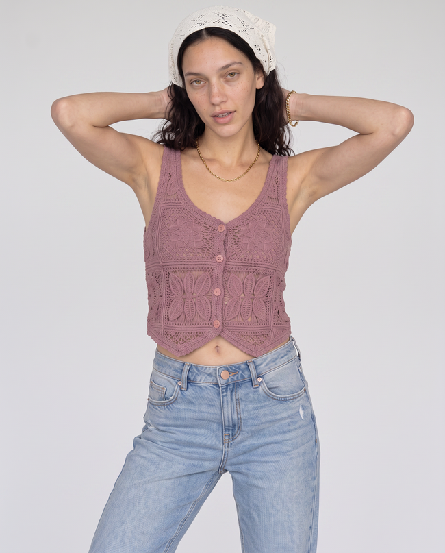 Willowdean Crochet Vest Blouse