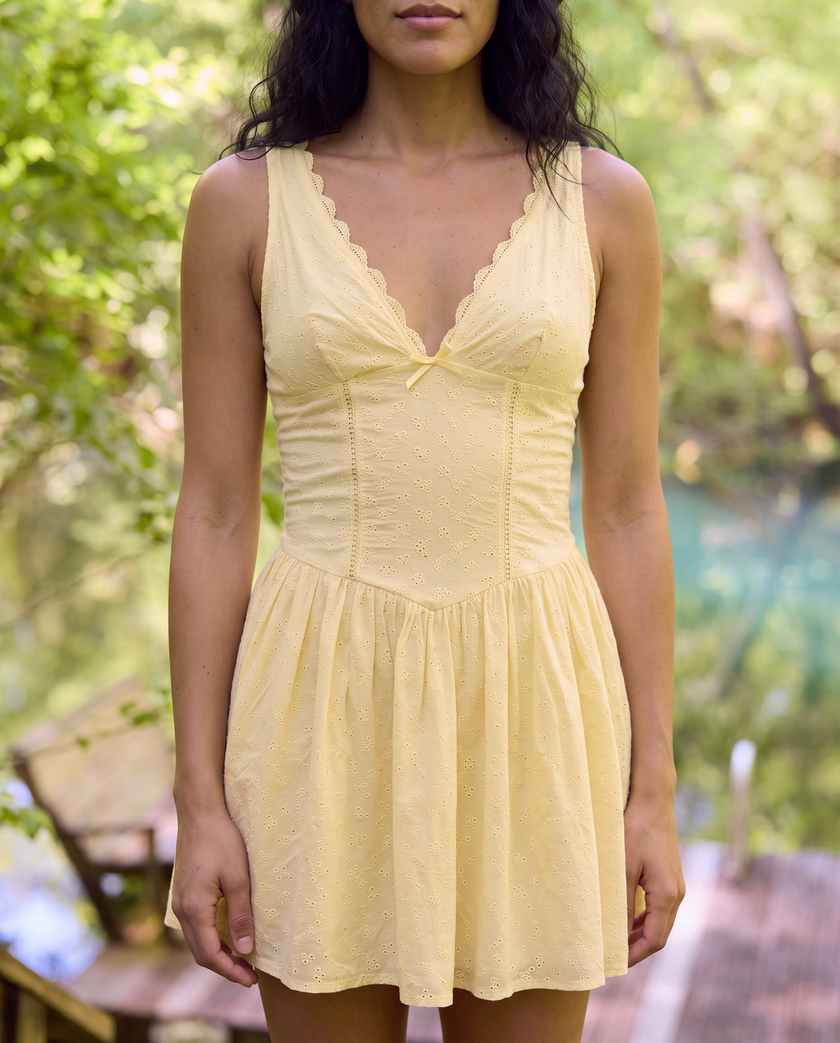 Marabelle Eyelet Fit-and-Flare Mini Dress