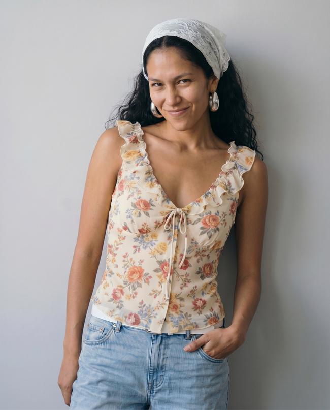 Beatrix Ruffle Floral Top