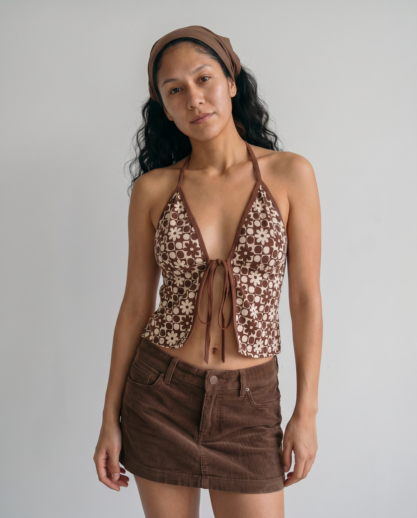 Delphine Floral Halter Top