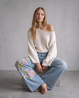 Ramona Embroidered Wide-Leg Jeans