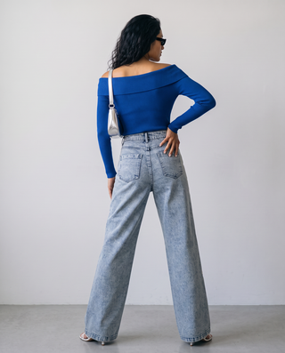 Delphine High-Rise Embroidered Wide-Leg Jeans