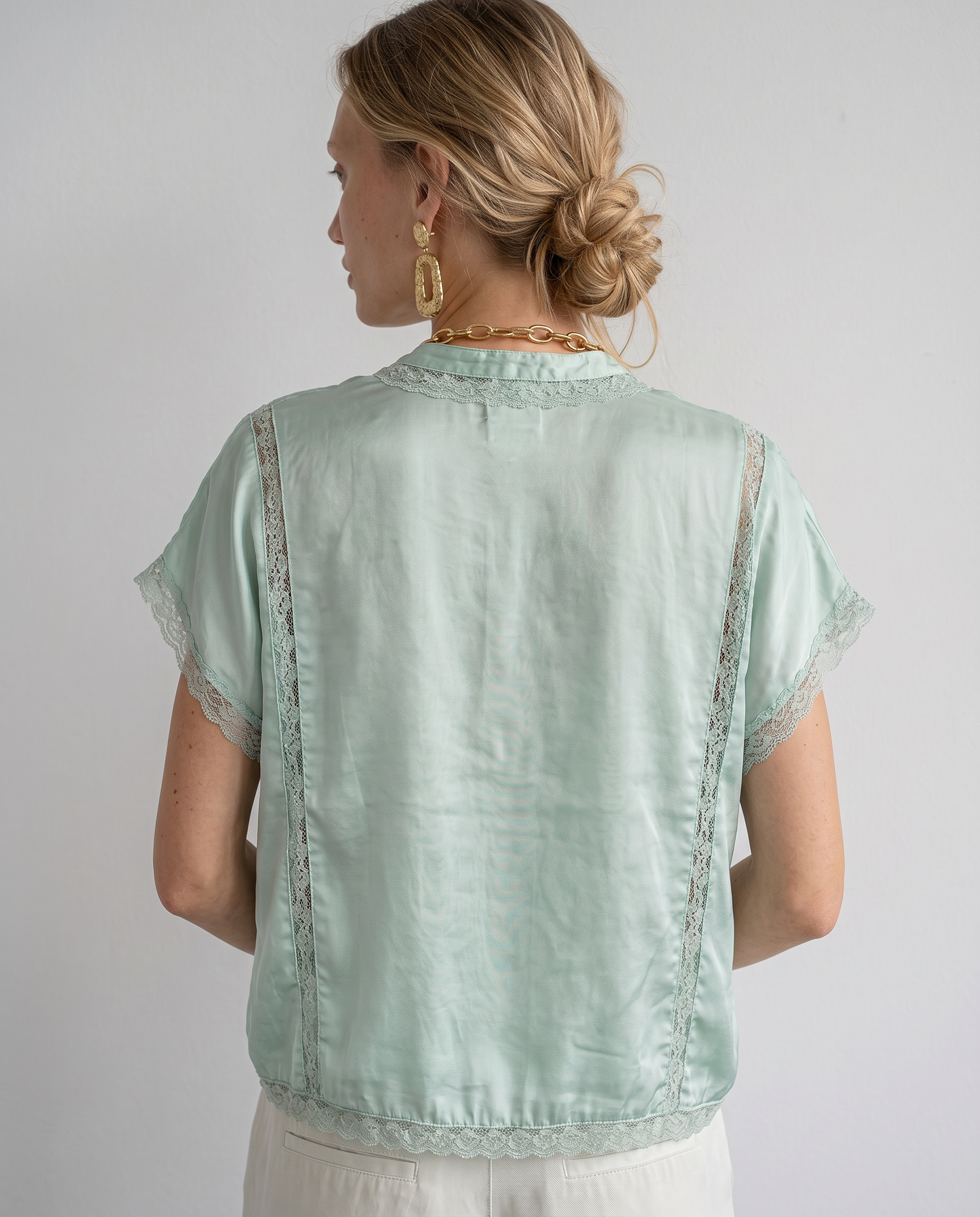Marguerite Lace Trim Blouse