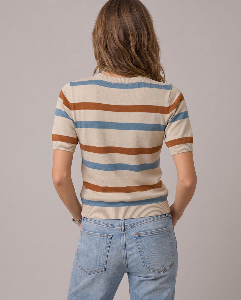 Poppy Striped Knit Tee