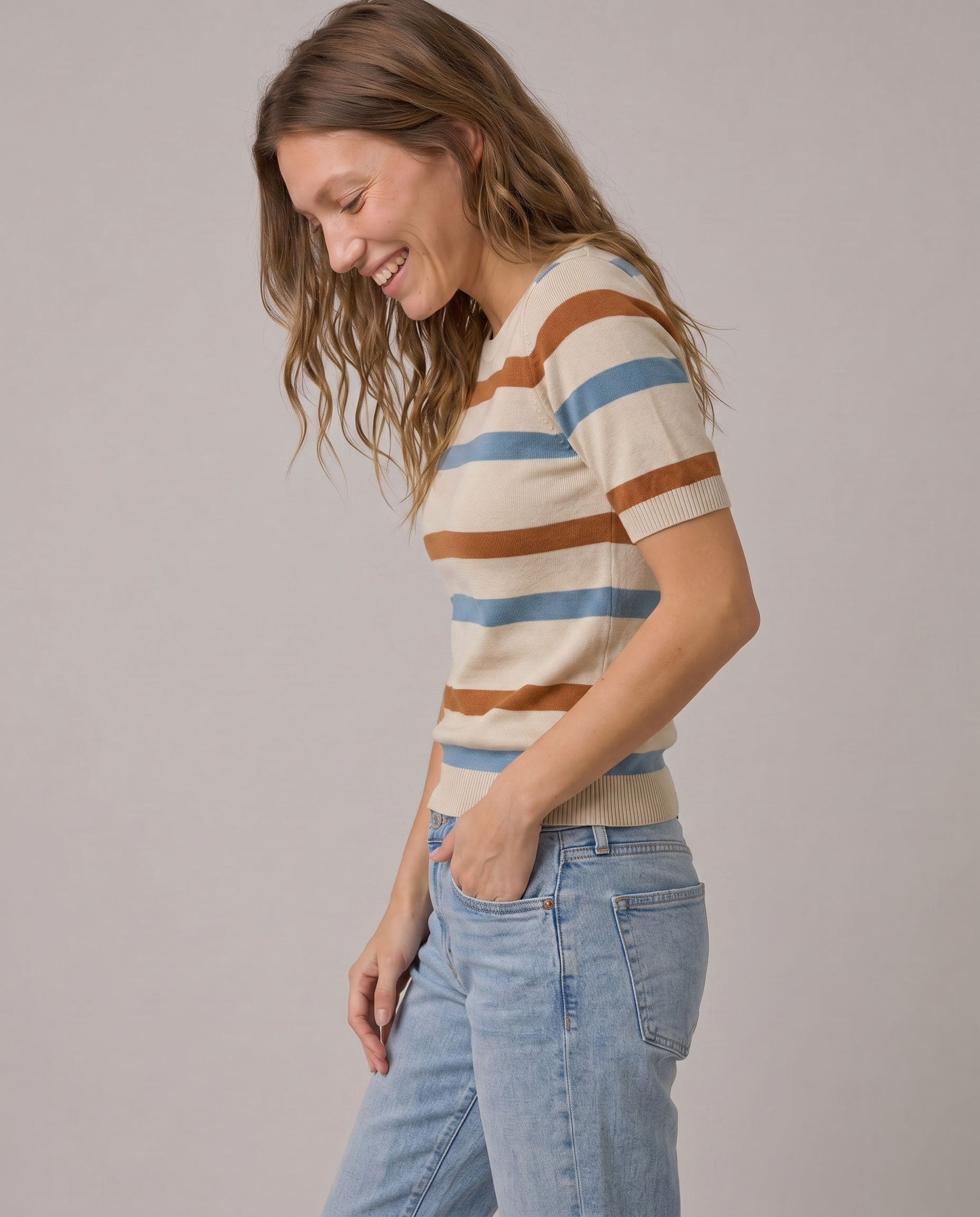 Poppy Striped Knit Tee