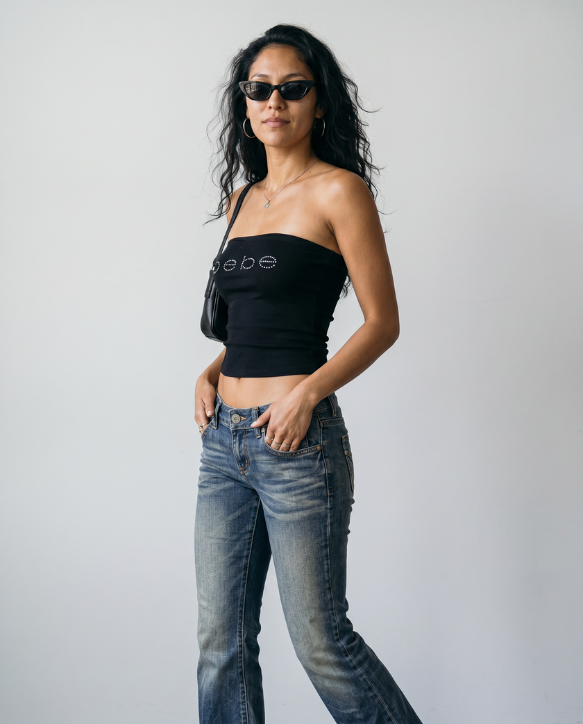Bebe Rhinestone Tube Top