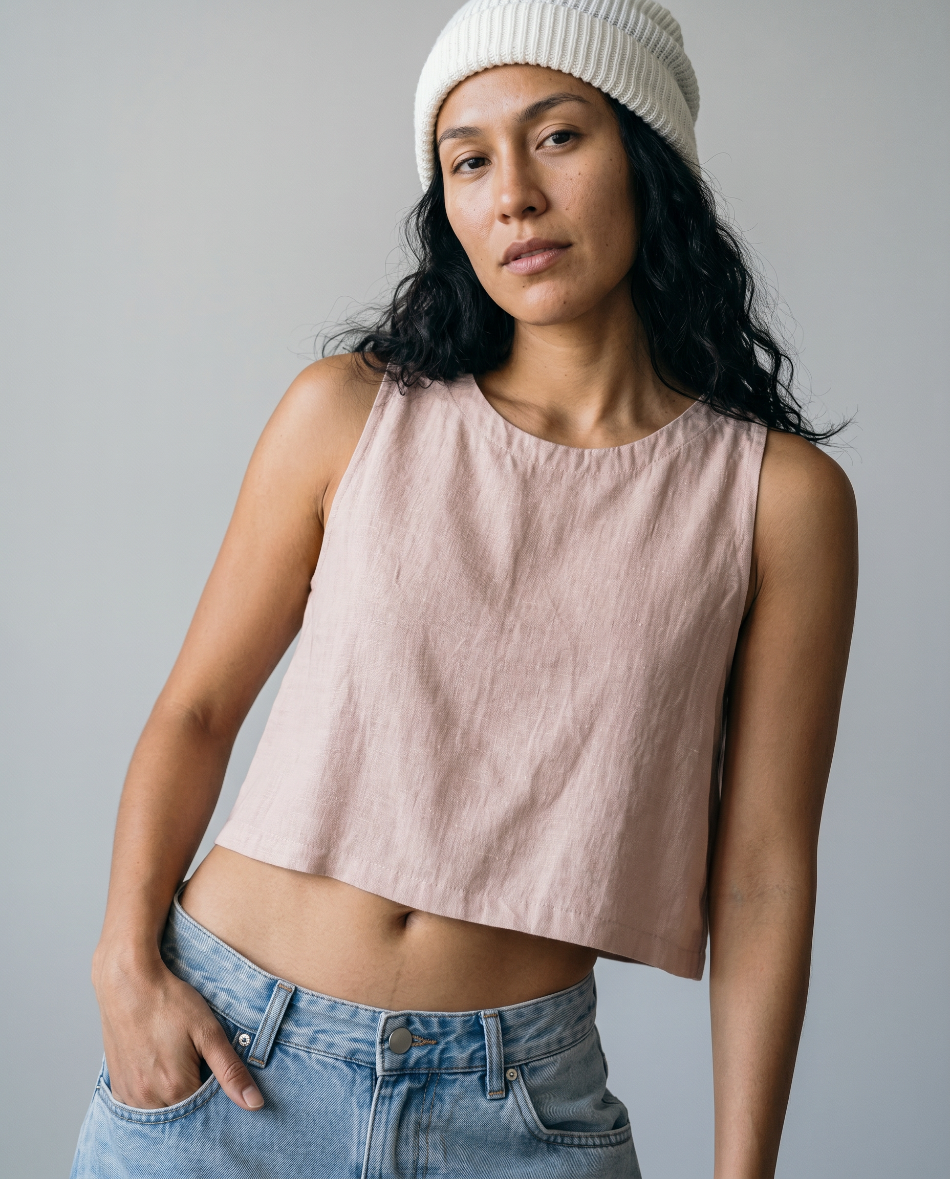 Lucille Button-Back Linen Top