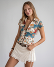Marisol Floral Zip-Front Top