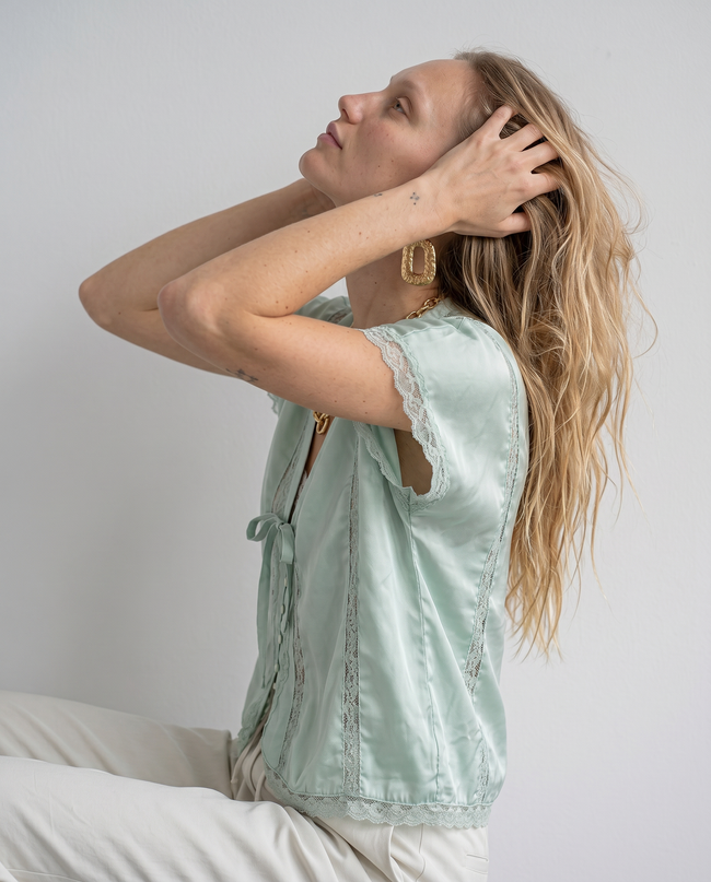 Marguerite Lace Trim Blouse