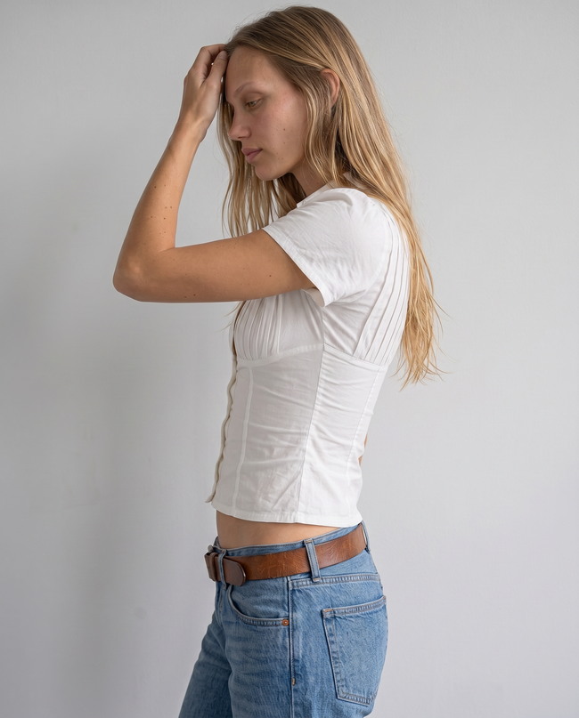Adeline Pleated Corset Top