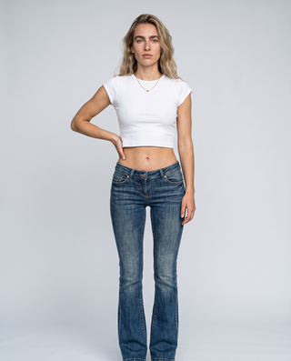 Delacroux Ultra Low-Rise Flare Jeans