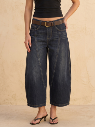 Harriet Dark Wash Barrel Jeans