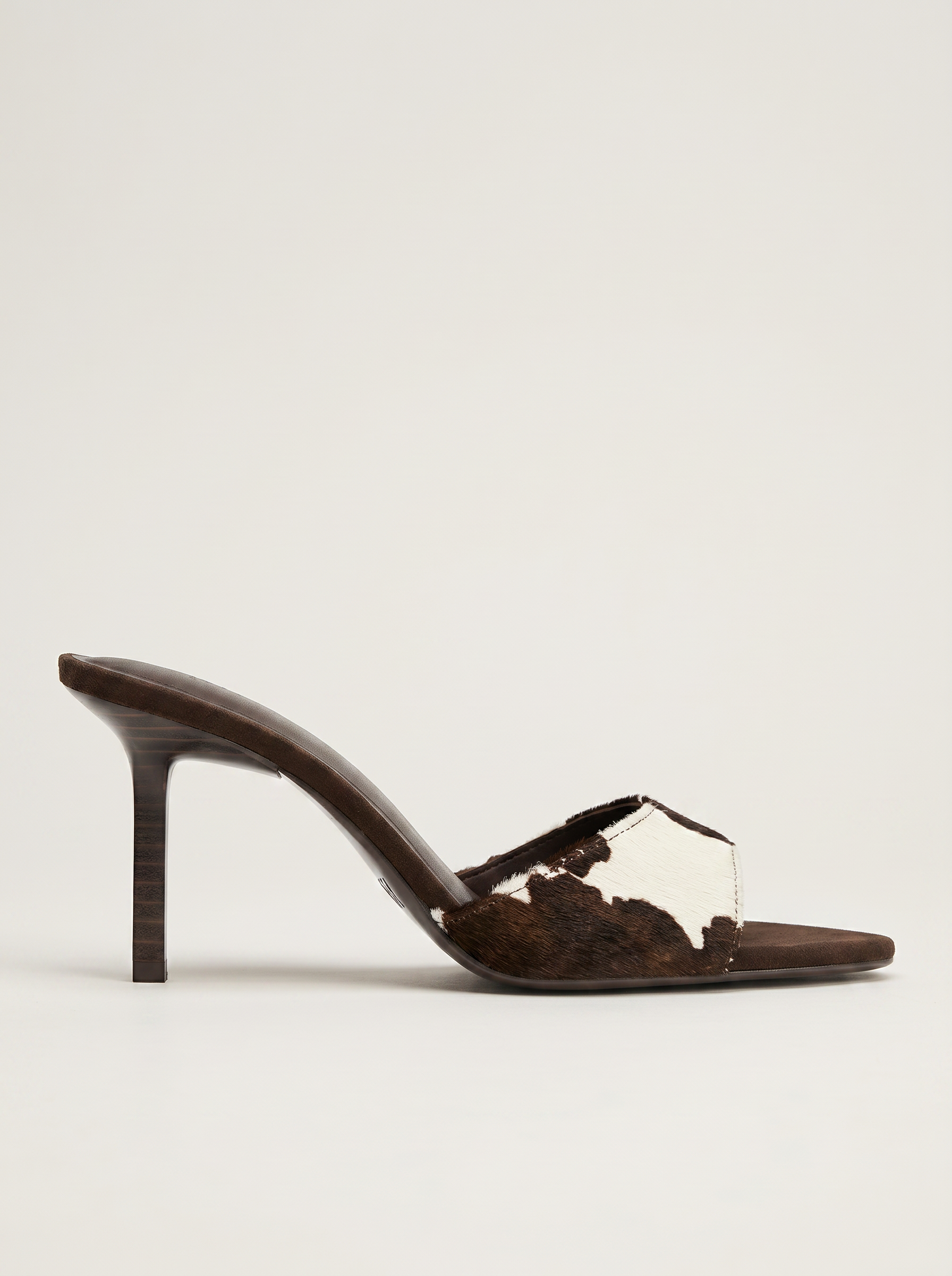 The Cowhide Kitten Mule