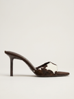 The Cowhide Kitten Mule