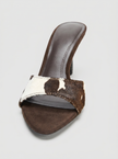 The Cowhide Kitten Mule