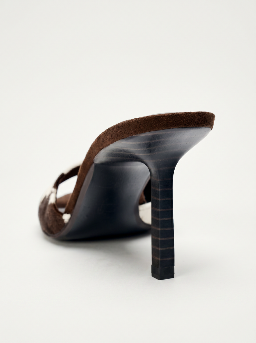 The Cowhide Kitten Mule