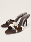 The Cowhide Kitten Mule
