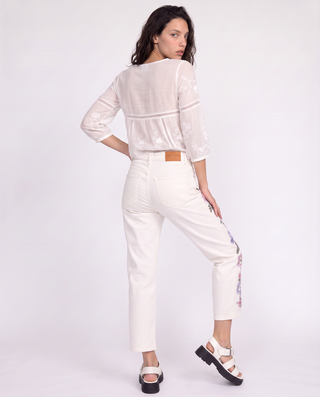 Caline Floral  Ankle Jeans