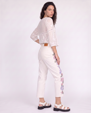 Caline Floral  Ankle Jeans