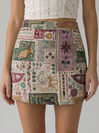 Isolde Tapestry Mini Skirt