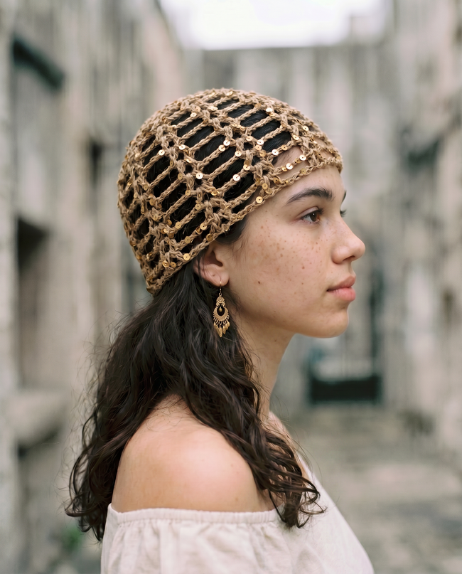 The Sequin Mesh Beanie