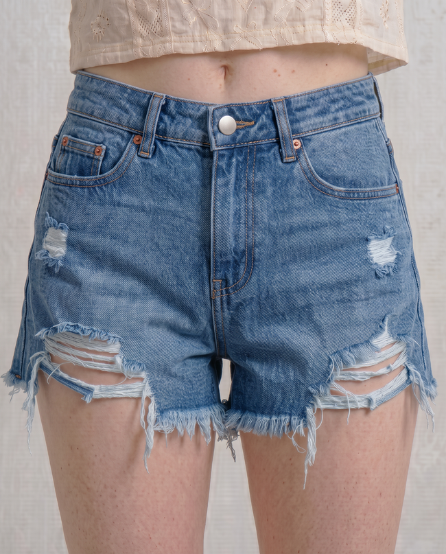 Raine Distressed Denim Shorts