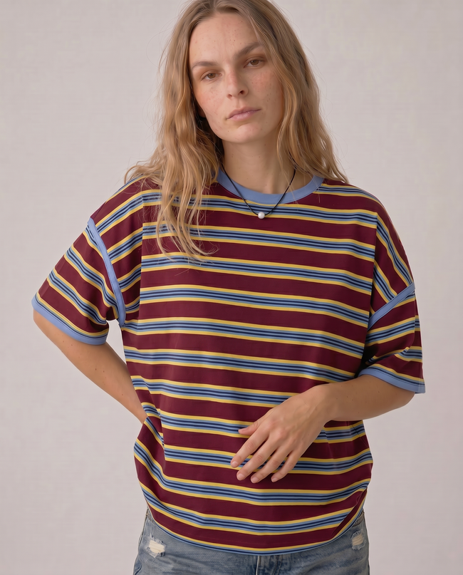 Delphine Striped Boxy Tee