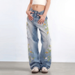 Briar Floral Embroidered Wide-Leg Jeans