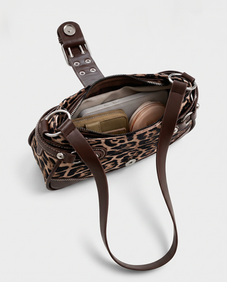 Loretta Studded Leopard Shoulder Bag