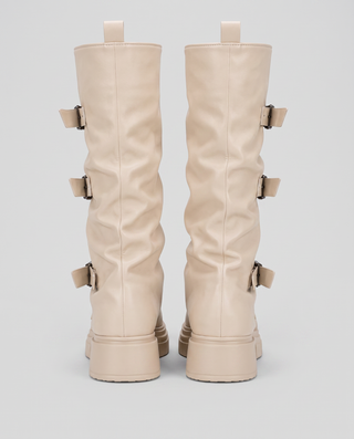 Coralie Triple Buckle Moto Boots