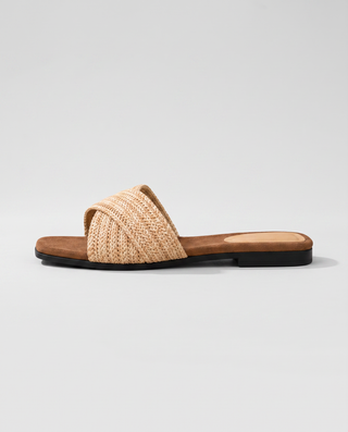 Solveig Raffia Slide Sandals
